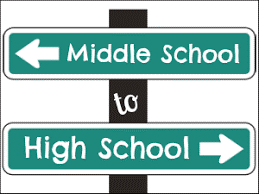 road sign showing different directions to Middle School and High School 